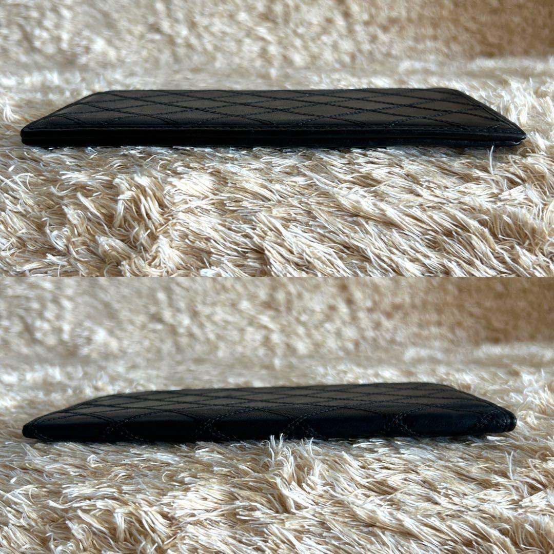 美品✨ シャネル マトラッセ ビコローレ ラムスキン 二つ折り長財布 ブラック