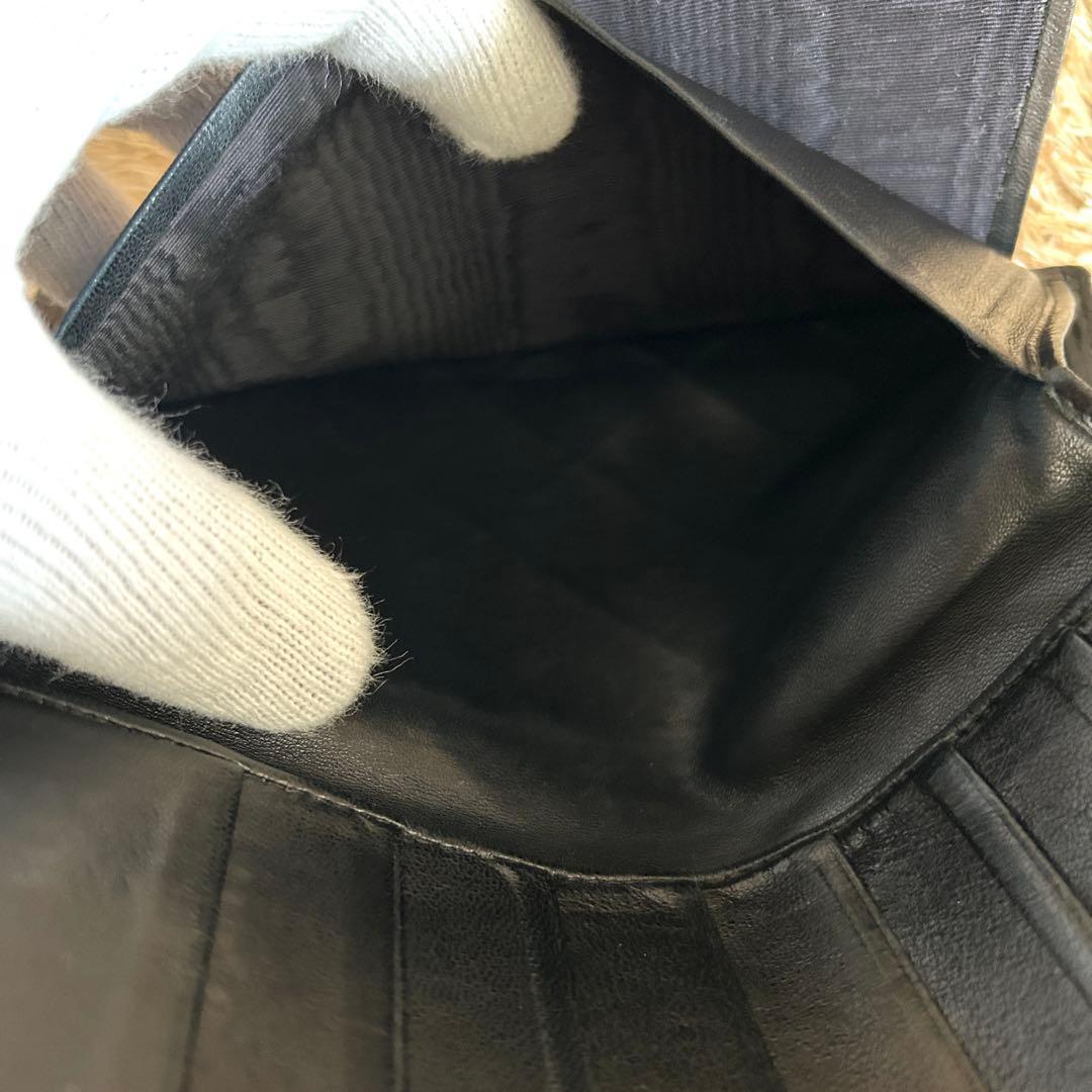 美品✨ シャネル マトラッセ ビコローレ ラムスキン 二つ折り長財布 ブラック