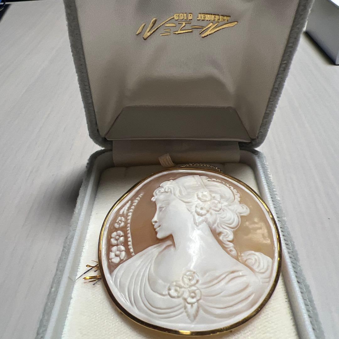 カメオ　ブローチk18 アンティーク