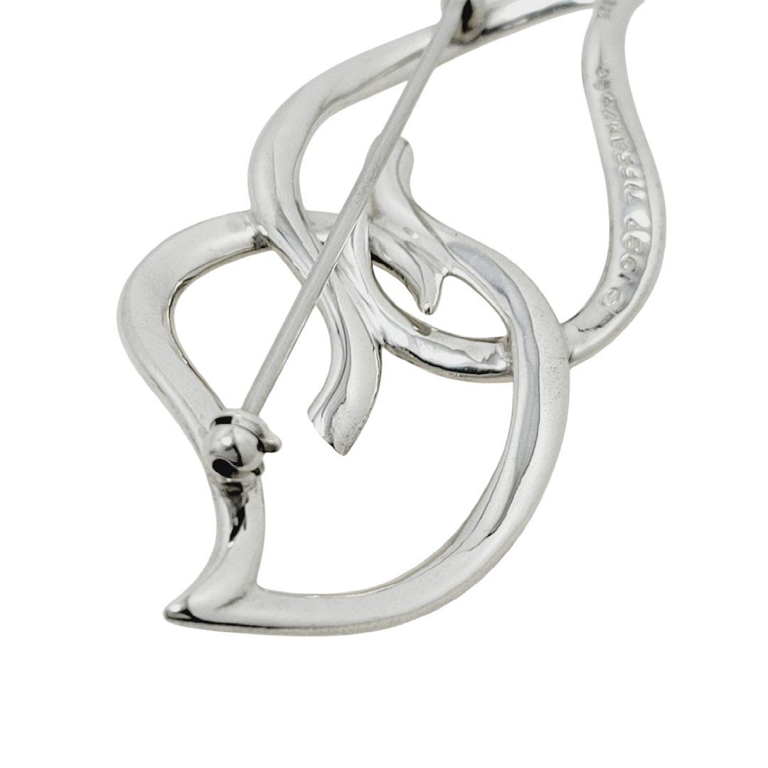 【美品】Tiffany&Co. ダブルリーフ ブローチ スターリング 925