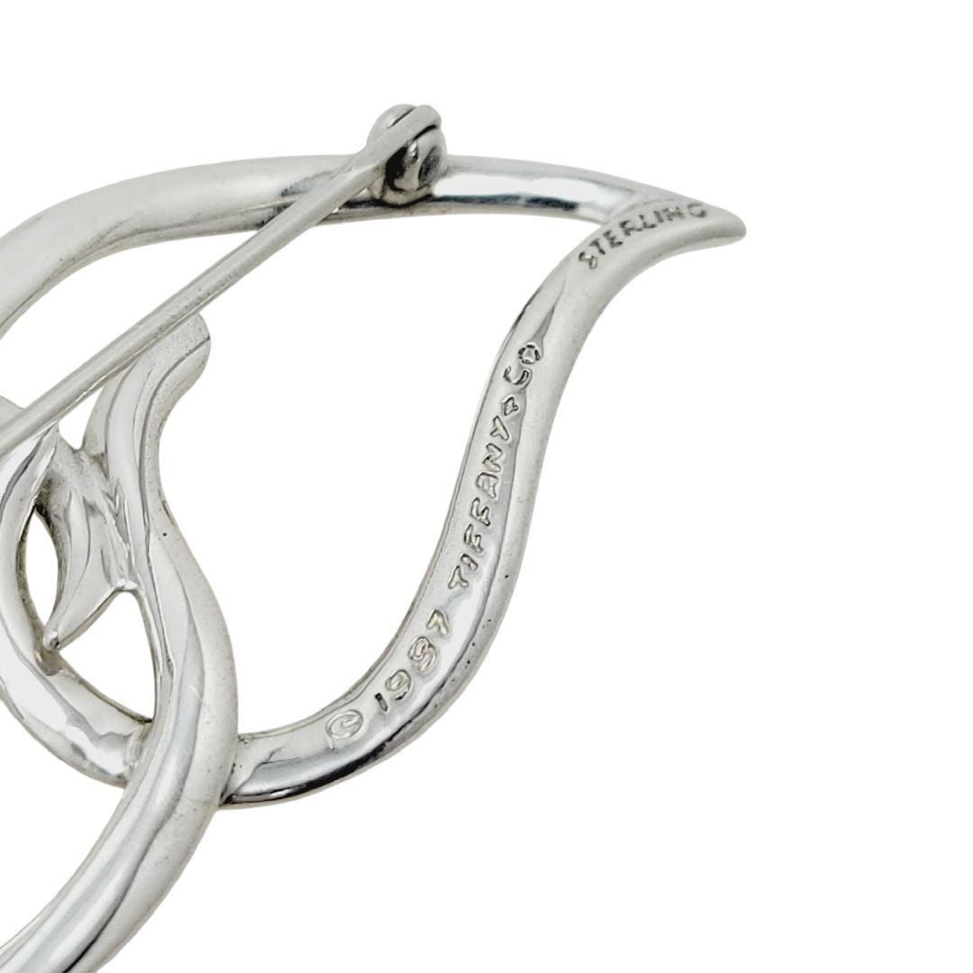 【美品】Tiffany&Co. ダブルリーフ ブローチ スターリング 925
