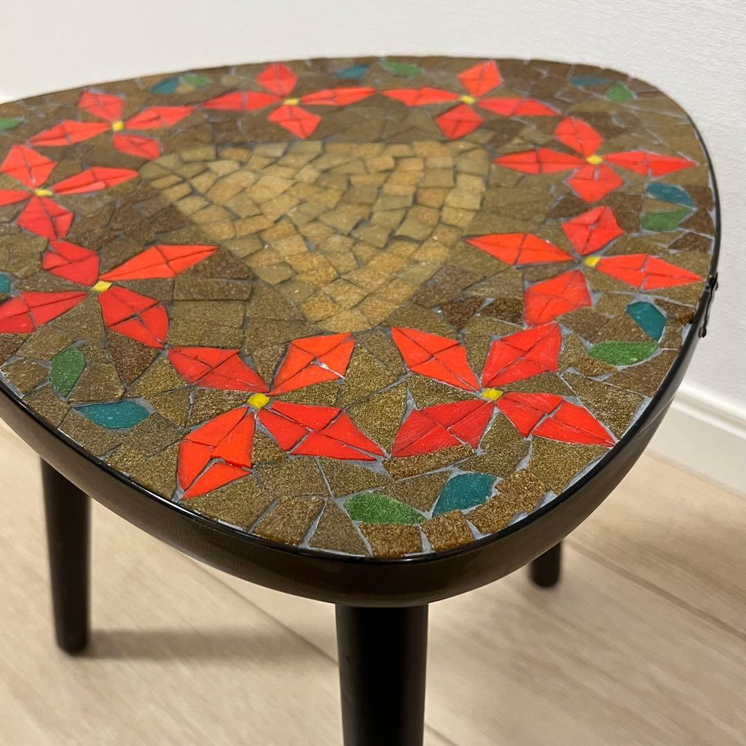 す16【ビンテージ】レトロデザインがかわいいタイルテーブル Japan