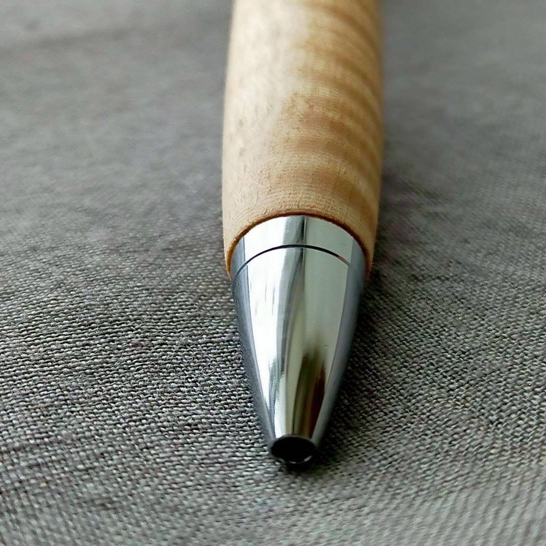 栃　縮杢　ハンドメイド　木軸ボールペン　G2　天然木　シルバー
