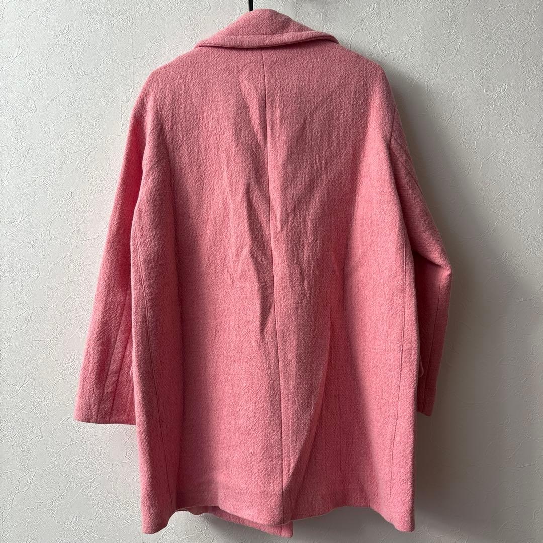 新品 ZARA ザラ ピンク オーバーサイズ ダブルブレストコート M
