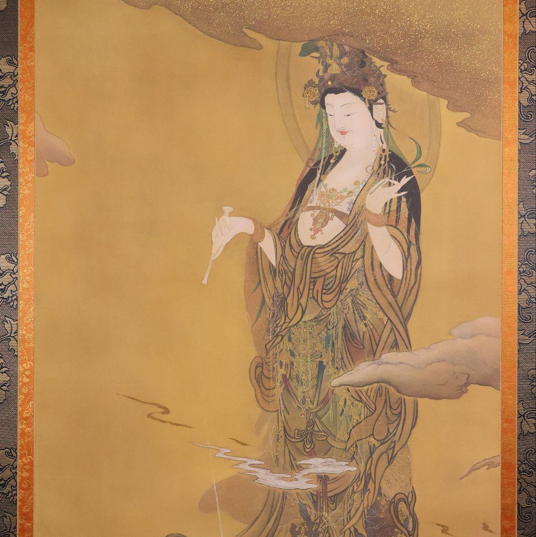 【複製】大塚工藝社 狩野芳崖 悲母観音 限定300部 絹本 掛軸 【MA704】