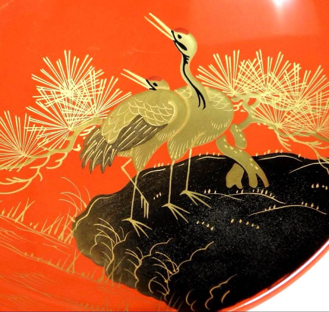 金蒔絵 千羽鶴 煮物椀 5客 木製漆器 天然木 輪島金沢能登 汁椀　蓋碗