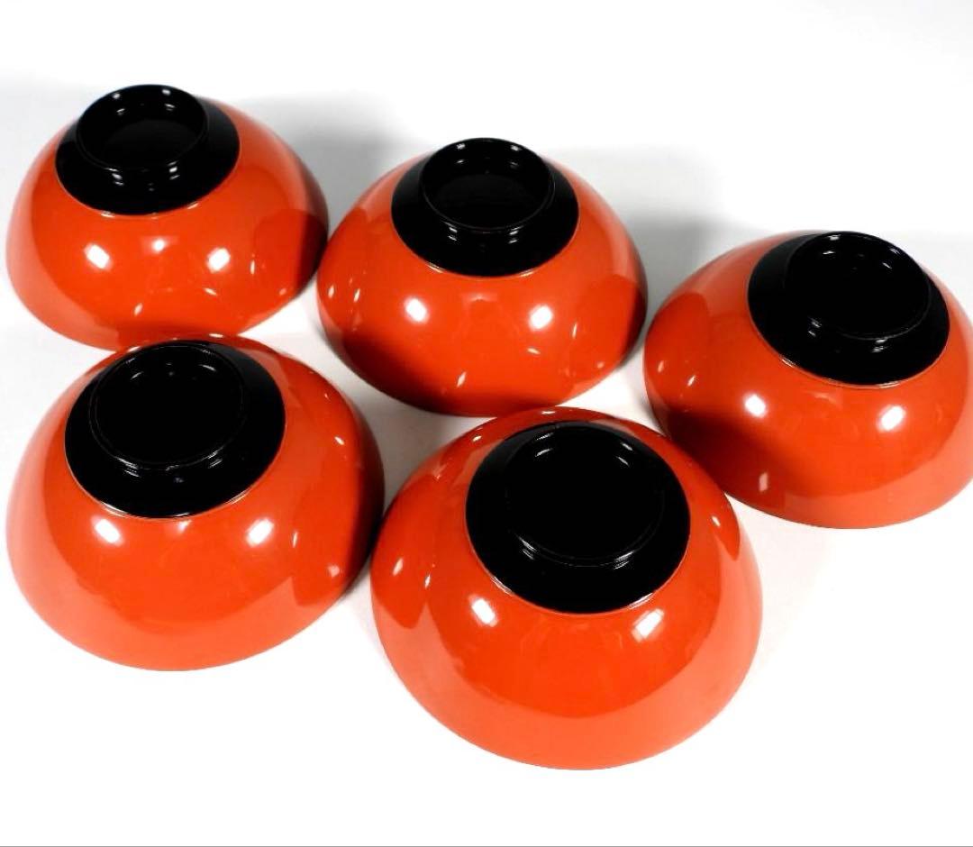 金蒔絵 千羽鶴 煮物椀 5客 木製漆器 天然木 輪島金沢能登 汁椀　蓋碗