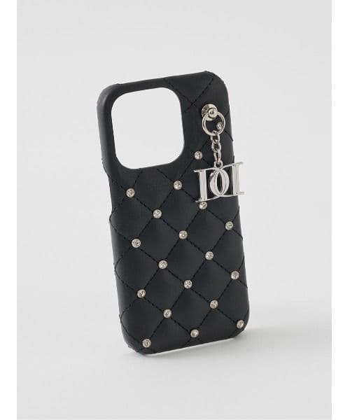 Darich キルティングビジューDDチャームiPhoneケース　15Pro　黒