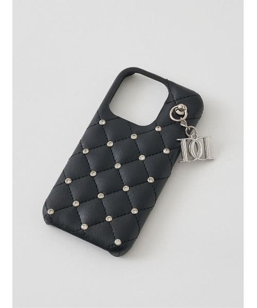 Darich キルティングビジューDDチャームiPhoneケース　15Pro　黒