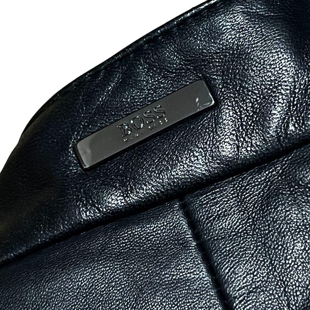 【新品】【52】HUGO BOSS 中綿 レザージャケット メンズ 現行品