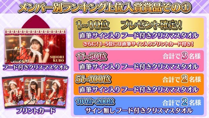 林瑠奈 直筆サイン入りフード付きクリスマスタオル 乃木フェス