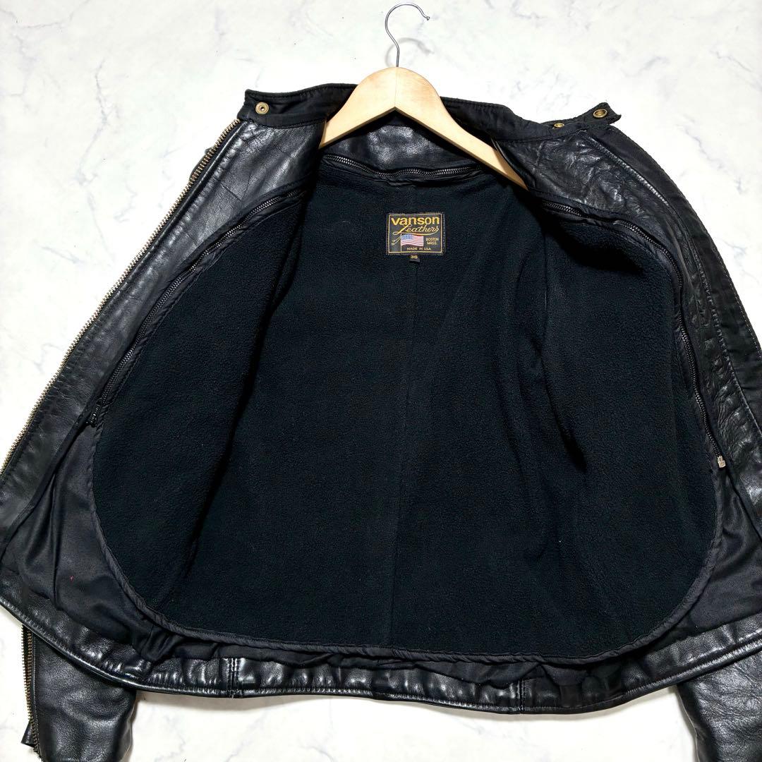 [USA製/ヴィンテージ]VANSON シングルライダース 36 TALON 黒