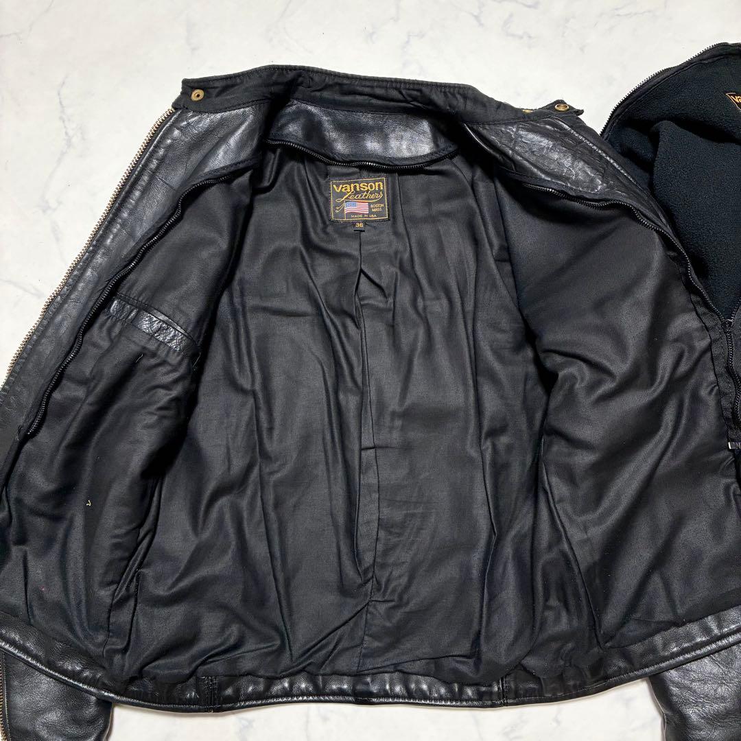 [USA製/ヴィンテージ]VANSON シングルライダース 36 TALON 黒