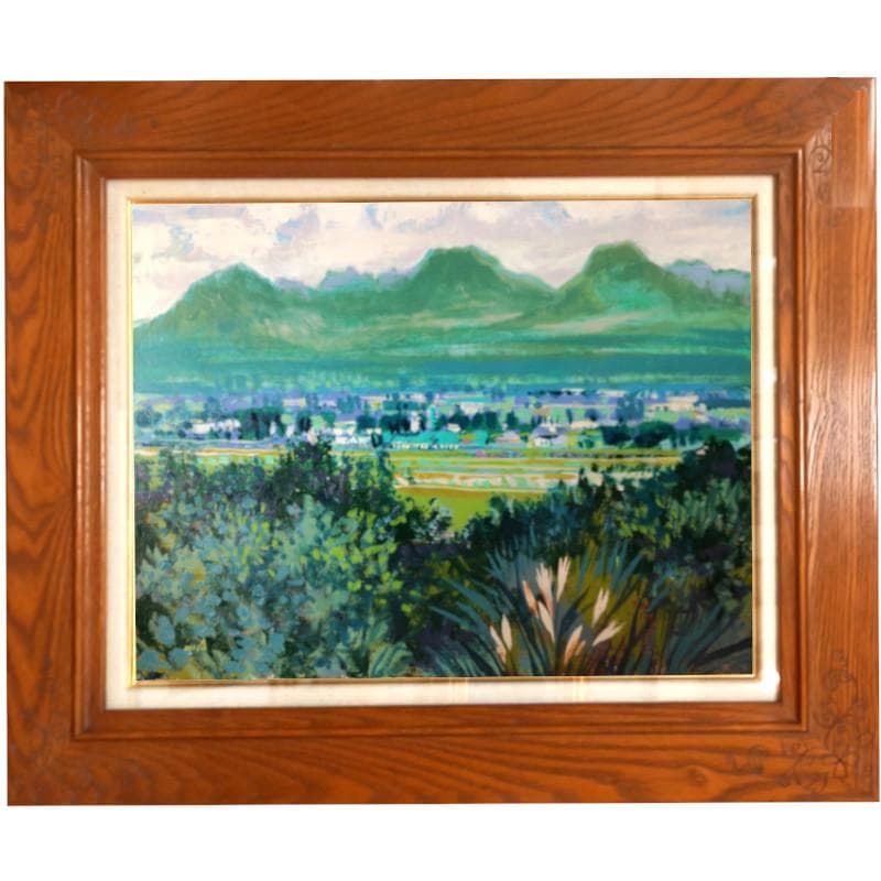 ☆青野昌勝☆「とかち逍遥　鹿追の街へ」油絵　F6号