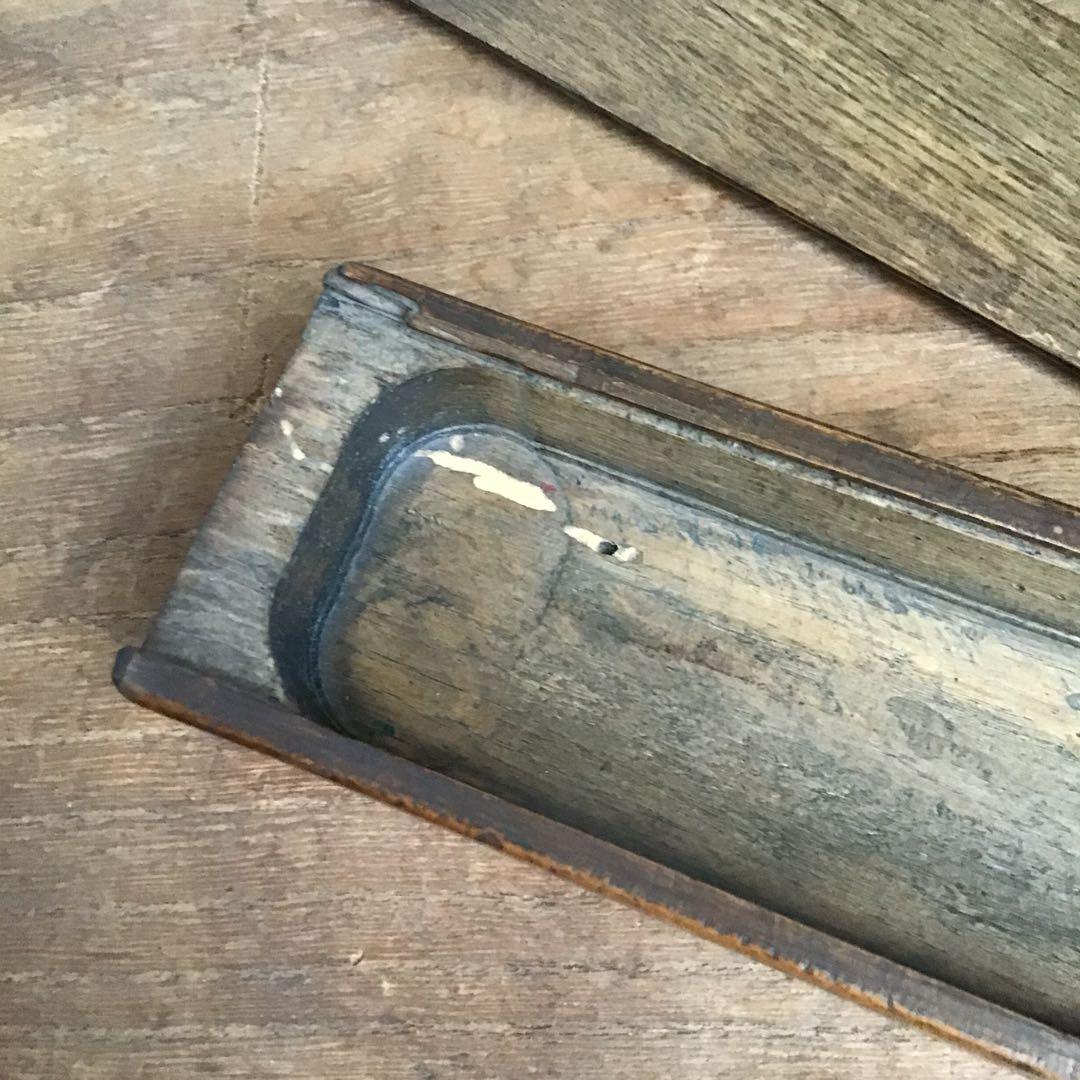 希少　骨董品　木製筆箱　アンティーク　文箱