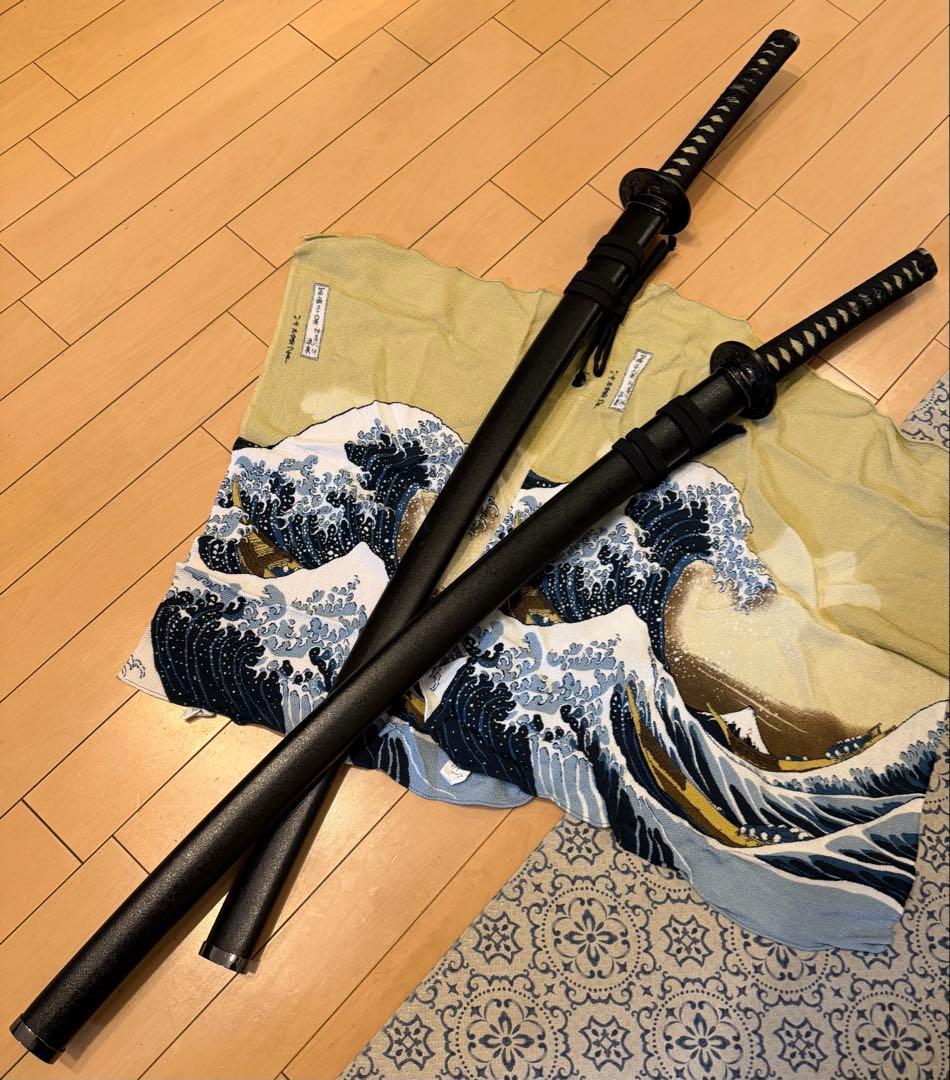 模造刀 2本セット 居合刀 日本刀 かっこいい 刀掛け付