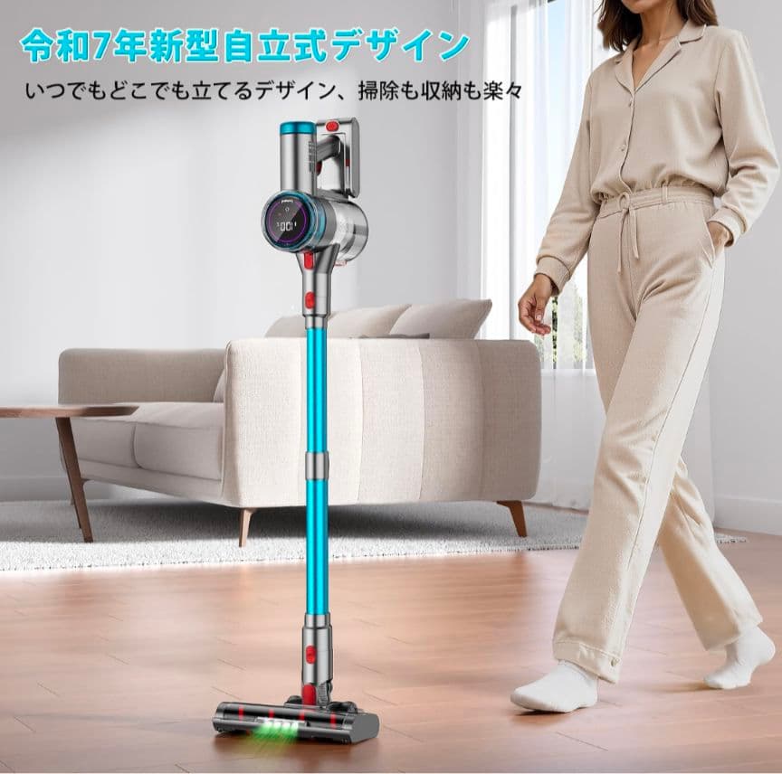 89 コードレス掃除機 軽量 サイクロン 絡まないヘッド 伸縮パイプ