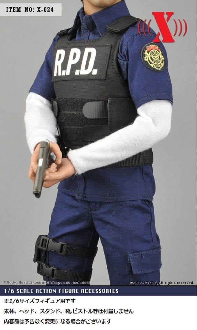 1/6サイズフィギュア用男性用パトロール警察服スーツコスチュームX-024