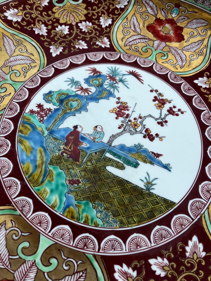 有田焼　特大皿　晢山作品　46.5cm アンティーク