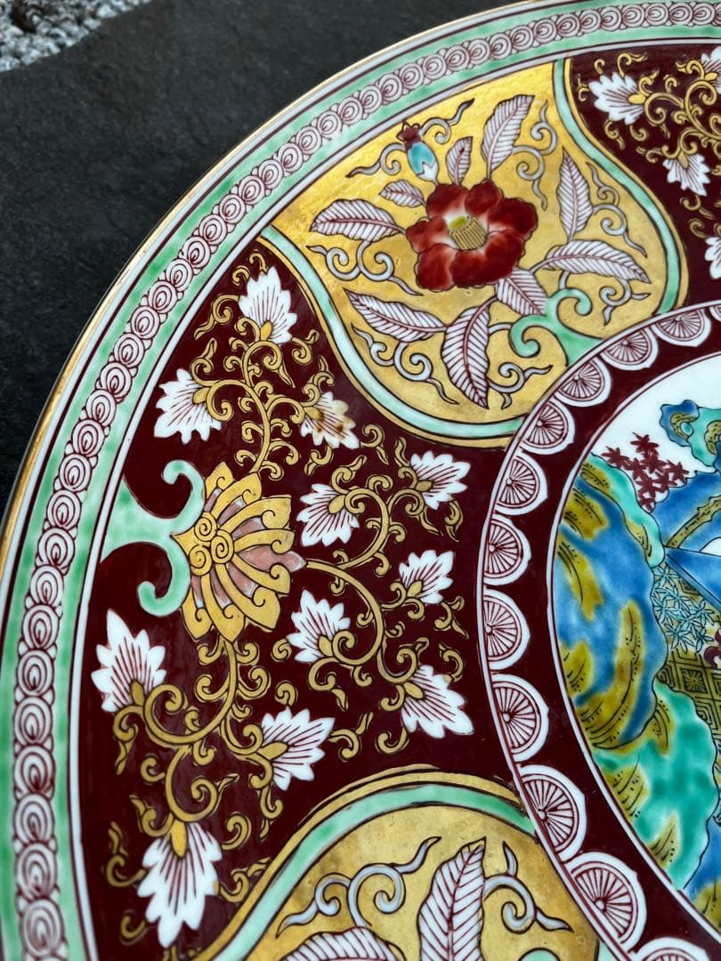 有田焼　特大皿　晢山作品　46.5cm アンティーク