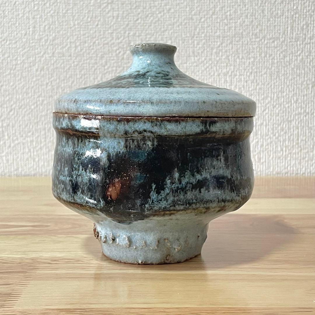 民藝 ふたもの 蓋物 合子 盒子 海鼠釉 検）濱田庄司 河井寛次郎 益子焼