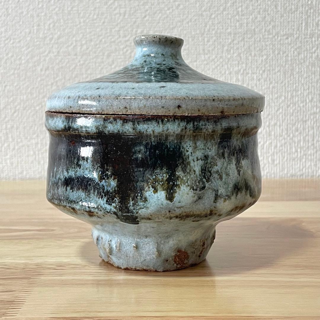 民藝 ふたもの 蓋物 合子 盒子 海鼠釉 検）濱田庄司 河井寛次郎 益子焼