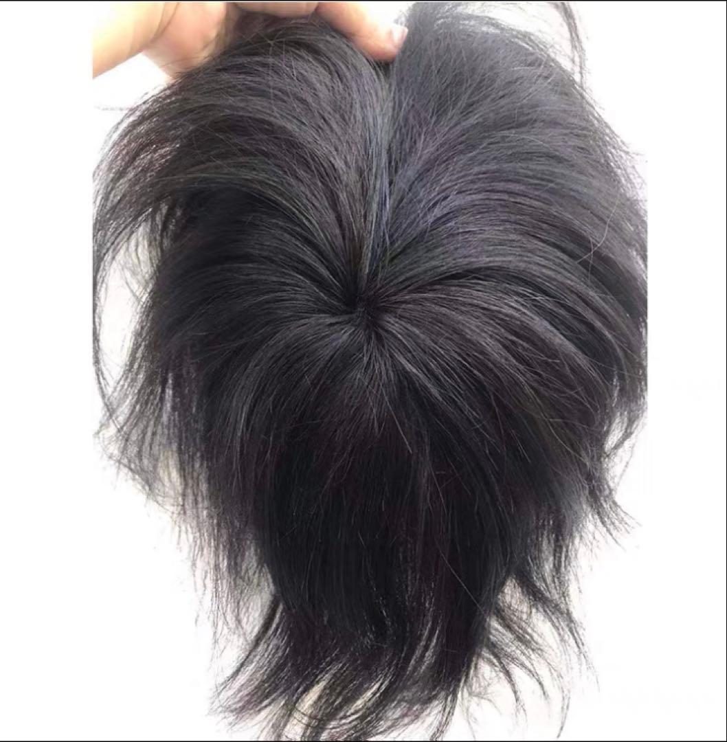 メンズ ウィッグ 男性用 かつら 100%人毛 黑色