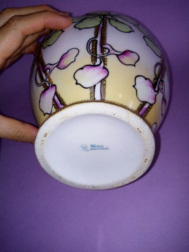 オールドノリタケ メイプルリーフ 金盛り バラ絵 ウィー ン世紀末 花瓶