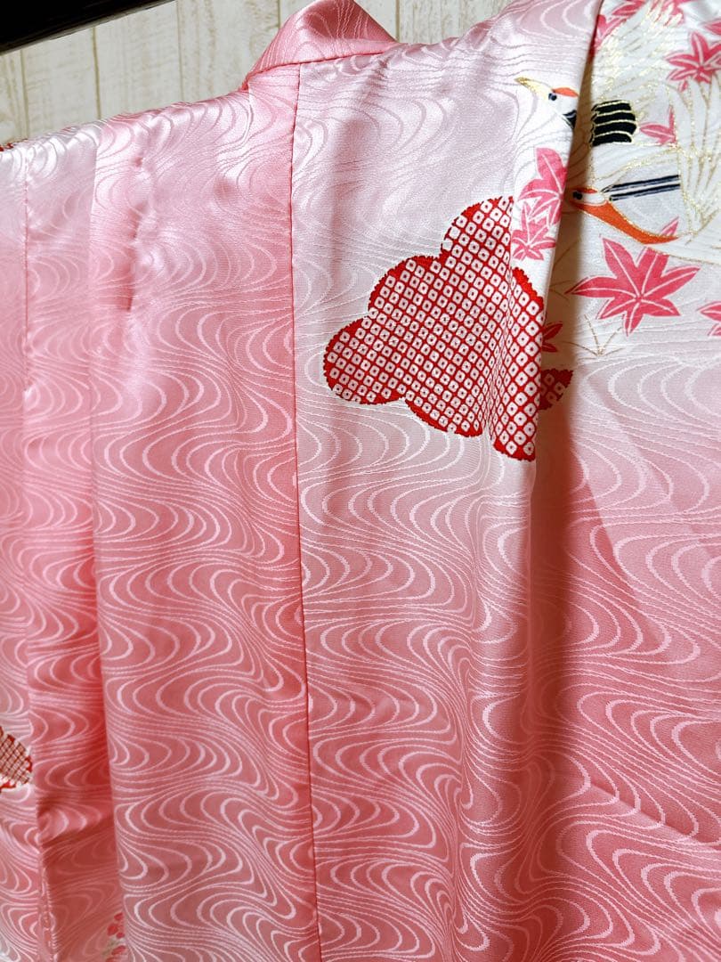 本格!!正絹♡七五三　7歳　女の子　フルセット　一式　ピンク　鶴