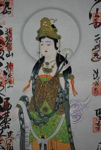 西国三十三ヶ所霊場集印肉筆掛軸/御朱印/掛軸☆宝船☆G-471