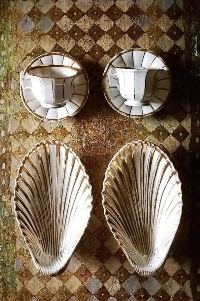 フランス 19世紀 金の珊瑚とカップアンドソーサーb パリ窯 アンティーク