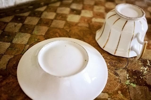 フランス 19世紀 金の珊瑚とカップアンドソーサーb パリ窯 アンティーク