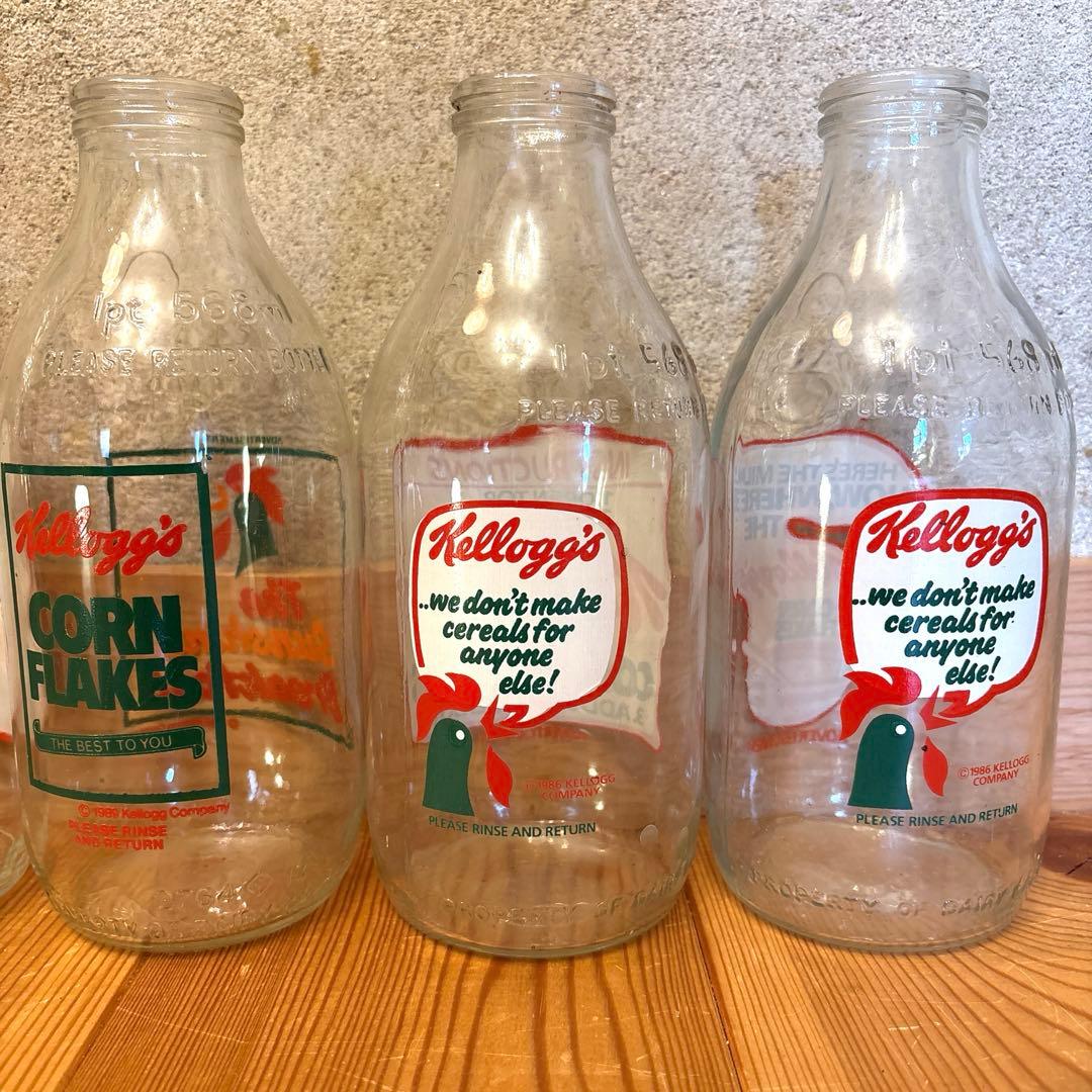 80’s ケロッグ　牛乳瓶　アドバタイジング　フルセット　コーネリアス　トニー