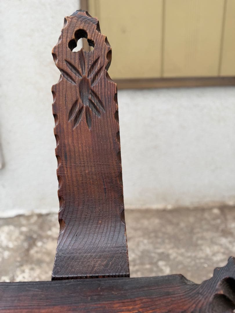 家具 Spanish Brutalist Chair in Wood, 1960s