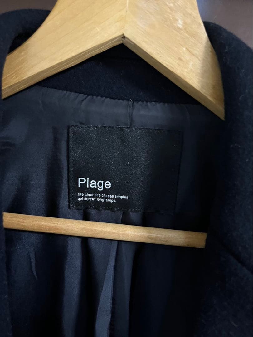 Plage ダークネイビー チェスターコート