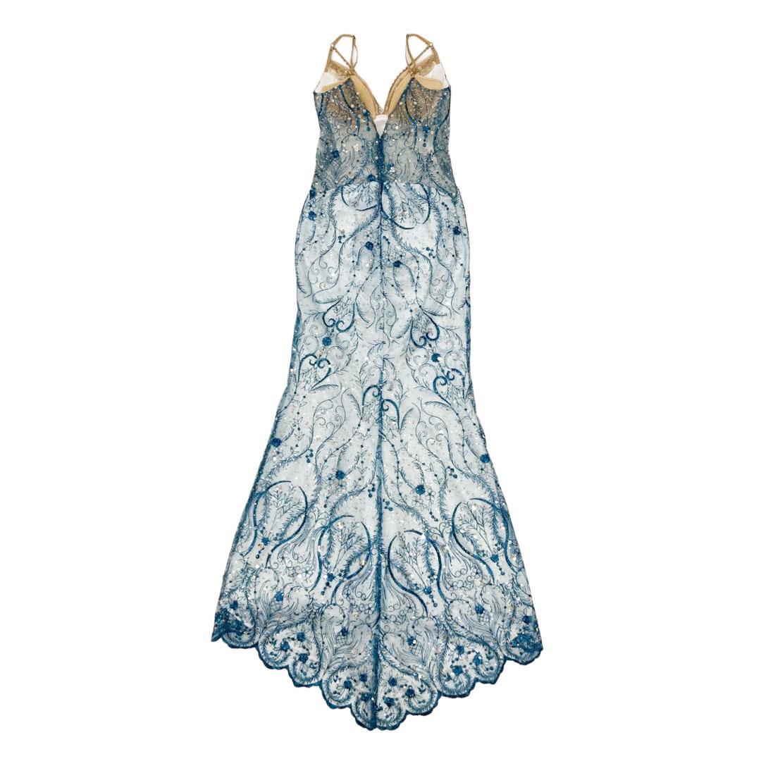 AngelR エンジェルアール レースデザインビジュータイトロングドレス