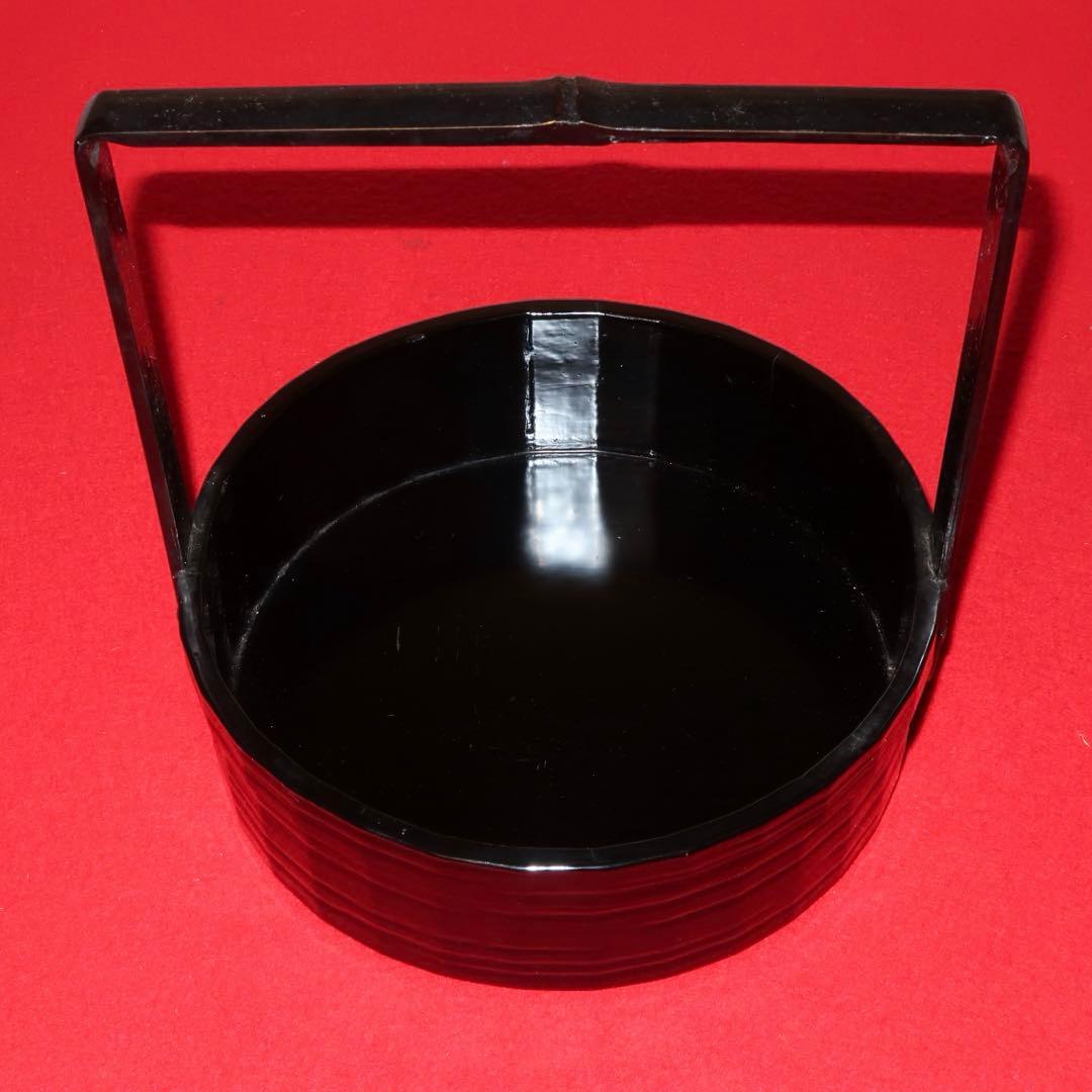 【茶道具】黒手付莨盆　稽古用