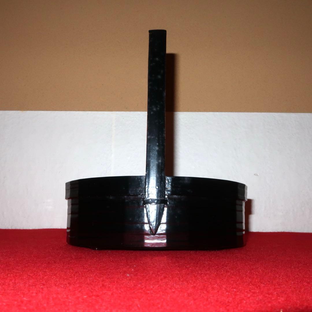 【茶道具】黒手付莨盆　稽古用