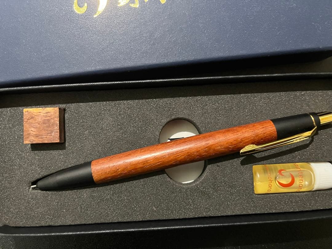 野原工芸　新型シャーペン　花梨　ゴールド