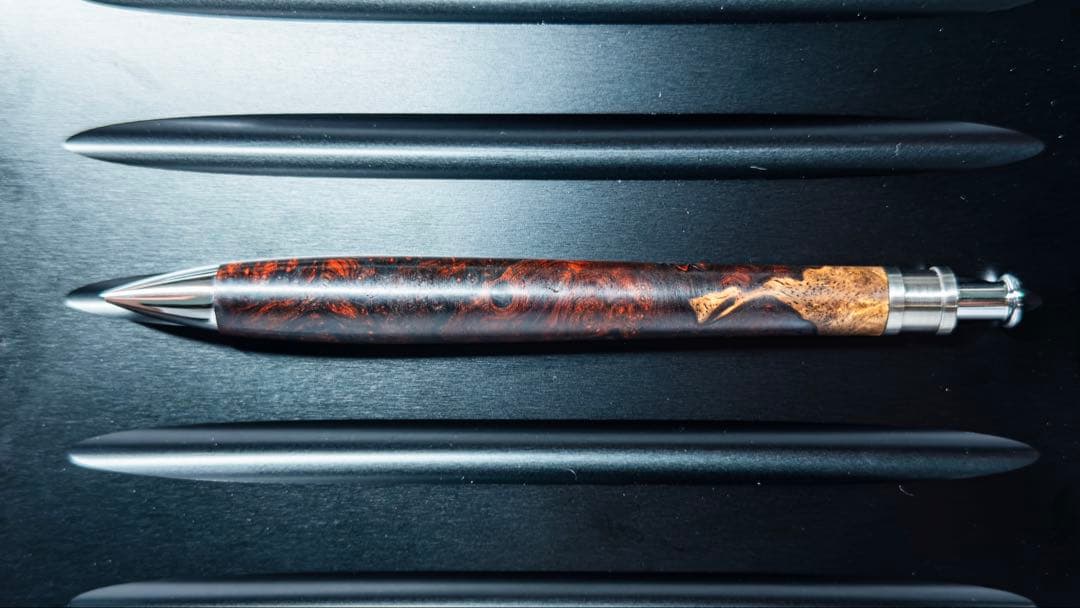 工房 楔 ココボロ 瘤 杢 ペンシル 楔 木軸 シャーペン 固定式口金 付き