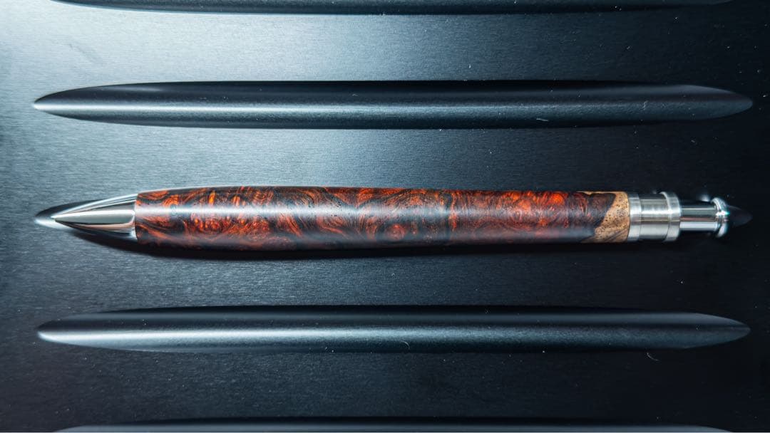 工房 楔 ココボロ 瘤 杢 ペンシル 楔 木軸 シャーペン 固定式口金 付き