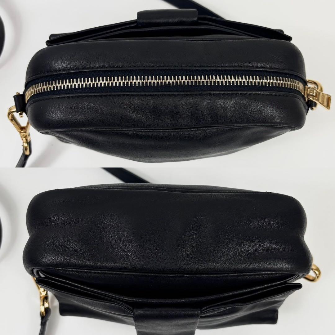 専用プラダ リボン ミニショルダーバッグ 2WAY ナッパレザー ブラック