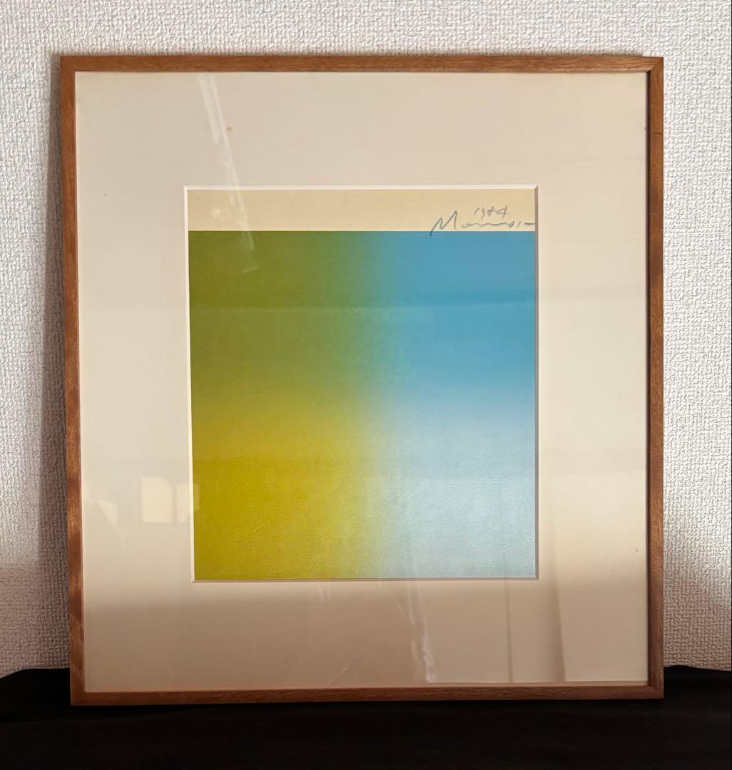 百瀬寿 1984年 シルクスクリーン 作品のみ 色紙用額縁に入れて下さい