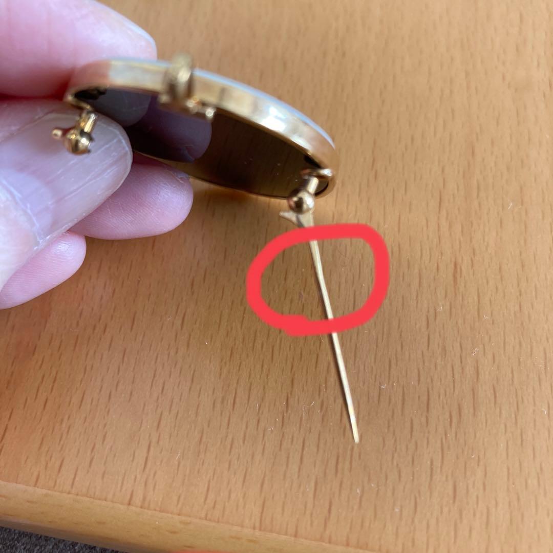 K18 カメオ　少女　ブローチ兼ペンダントトップ