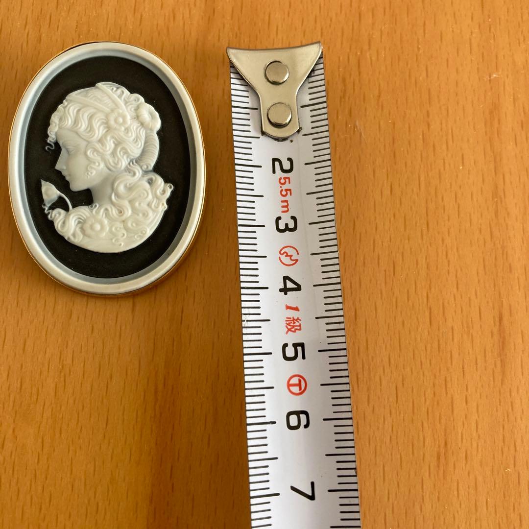 K18 カメオ　少女　ブローチ兼ペンダントトップ