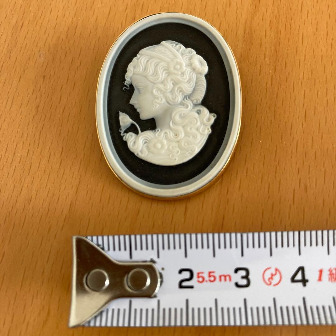 K18 カメオ　少女　ブローチ兼ペンダントトップ