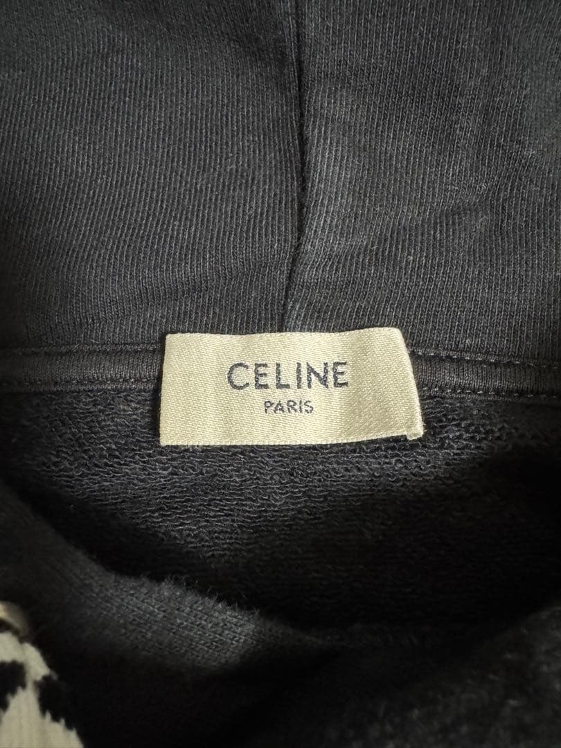 CELINE ブラック フード付きパーカー Lサイズ