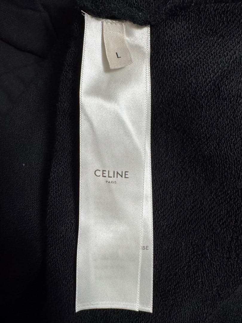 CELINE ブラック フード付きパーカー Lサイズ
