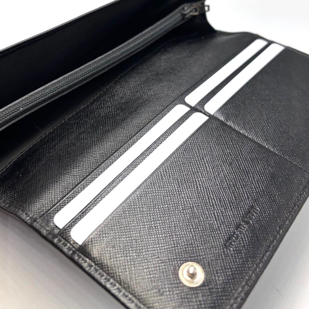 PRADA プラダ 長財布 サフィアーノレザー ブラック ロゴ レディース 箱