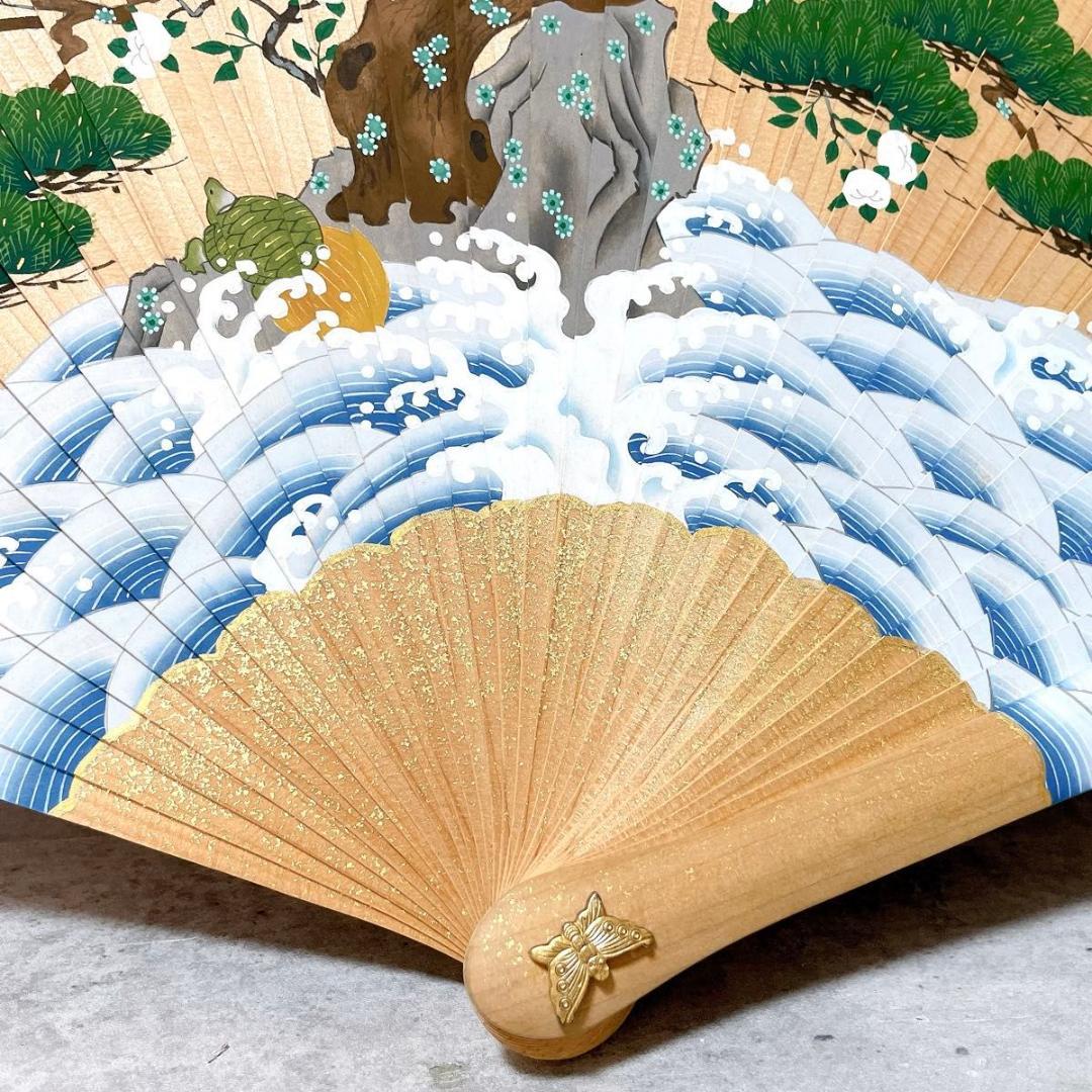 宮脇賣扇庵 美也古扇 檜扇 松 京扇子 古扇子 桧扇 袙扇 木製 手彩色 宮中